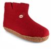 Women WoolFit | Woolfit® Boots With Natural Rubber Sole 'Yeti', Dark Red