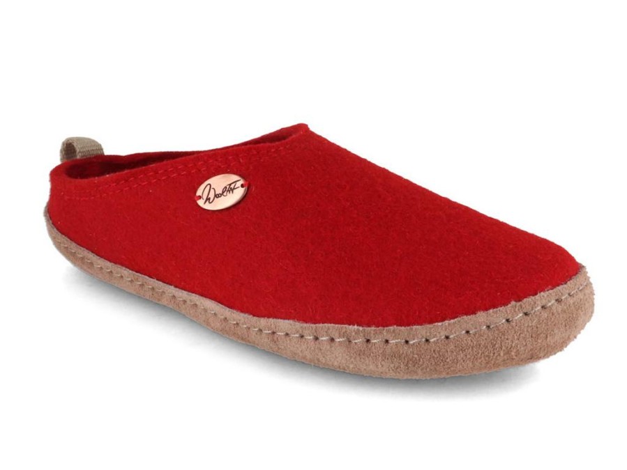 Men WoolFit | Woolfit® 'Tundra' Eco-Friendly Slippers, Red