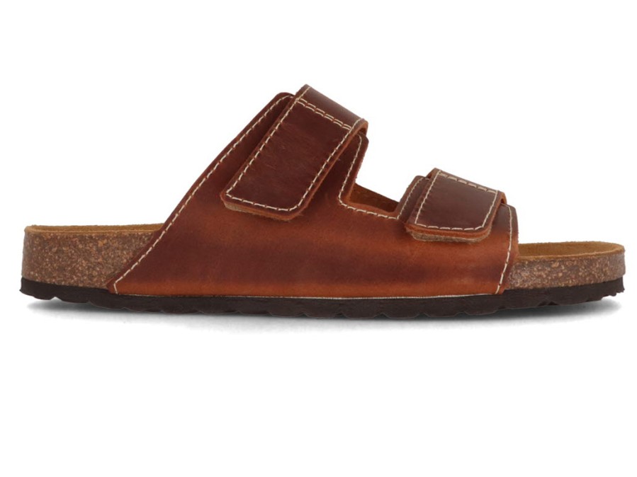 Men Tuffeln® | Tuffeln® Men Velcro Sandals 'Amrum', Cognac