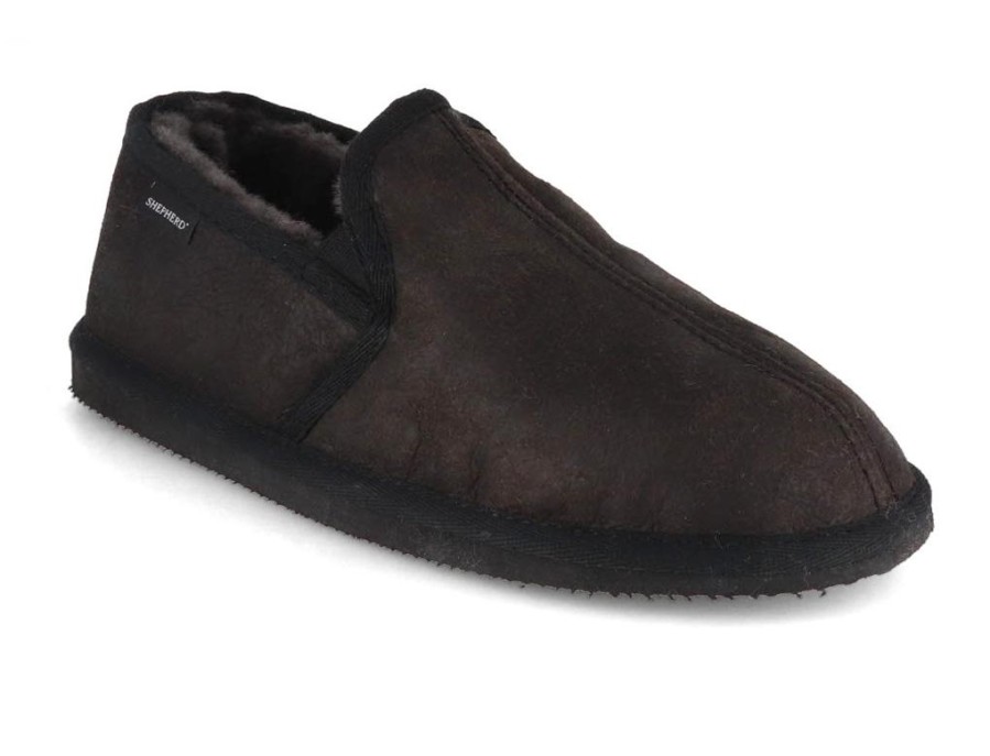 Girls Shepherd | Shepherd Men Lambskin Slippers 'Bosse', Black