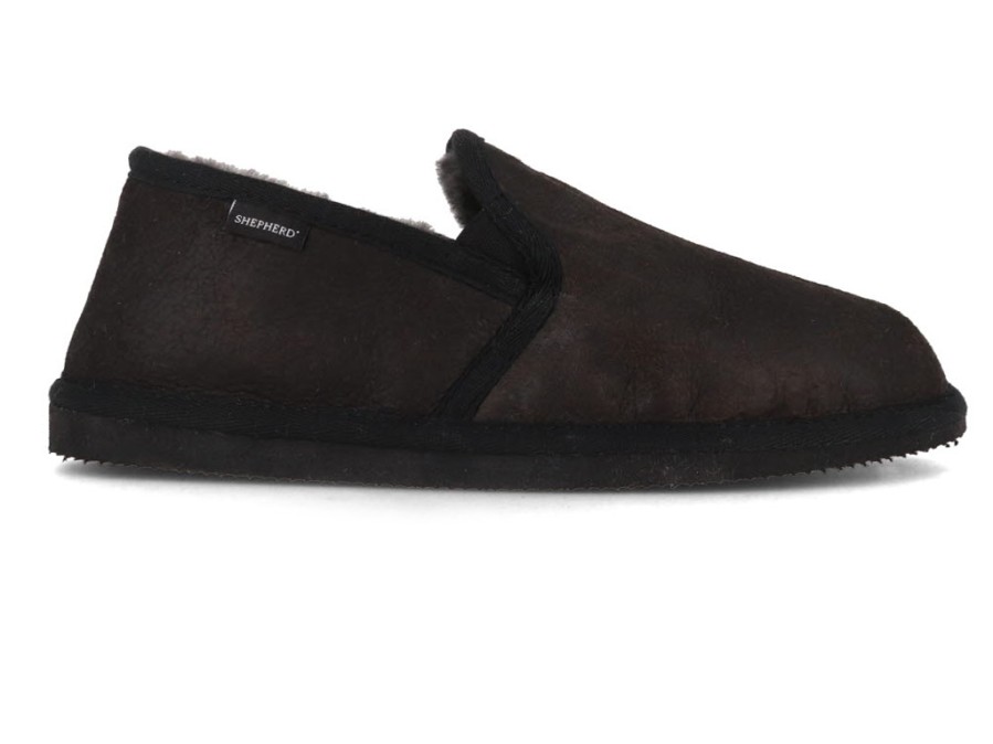 Girls Shepherd | Shepherd Men Lambskin Slippers 'Bosse', Black