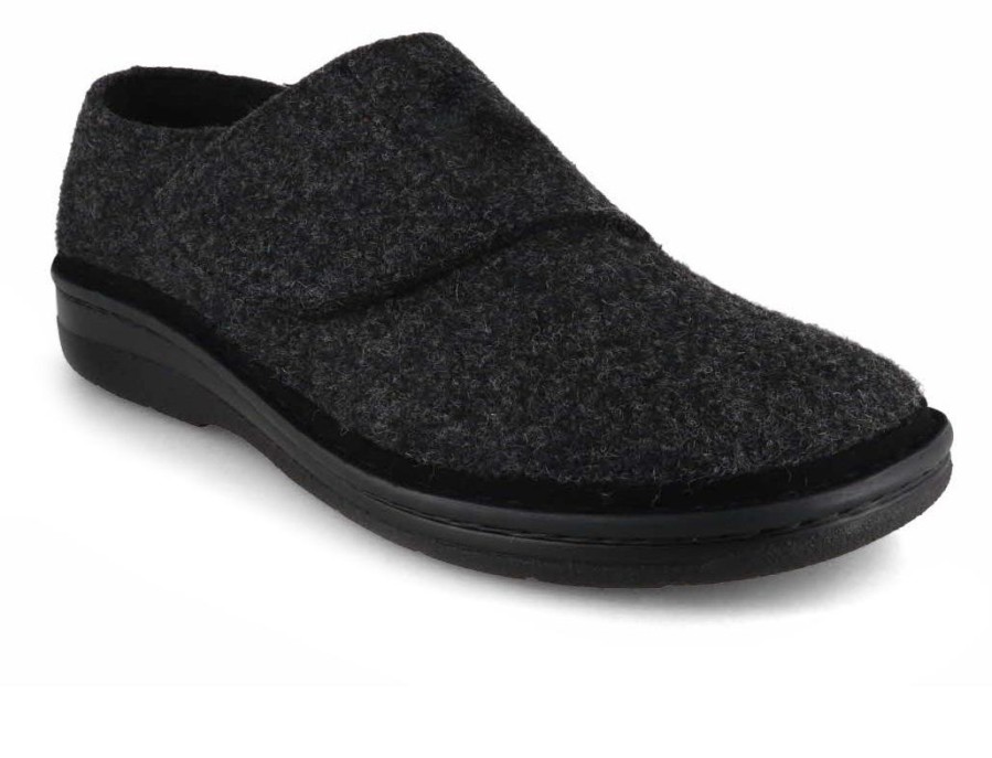 Men Berkemann | Berkemann Berkoflex Men Slippers 'Balian', Dark Gray