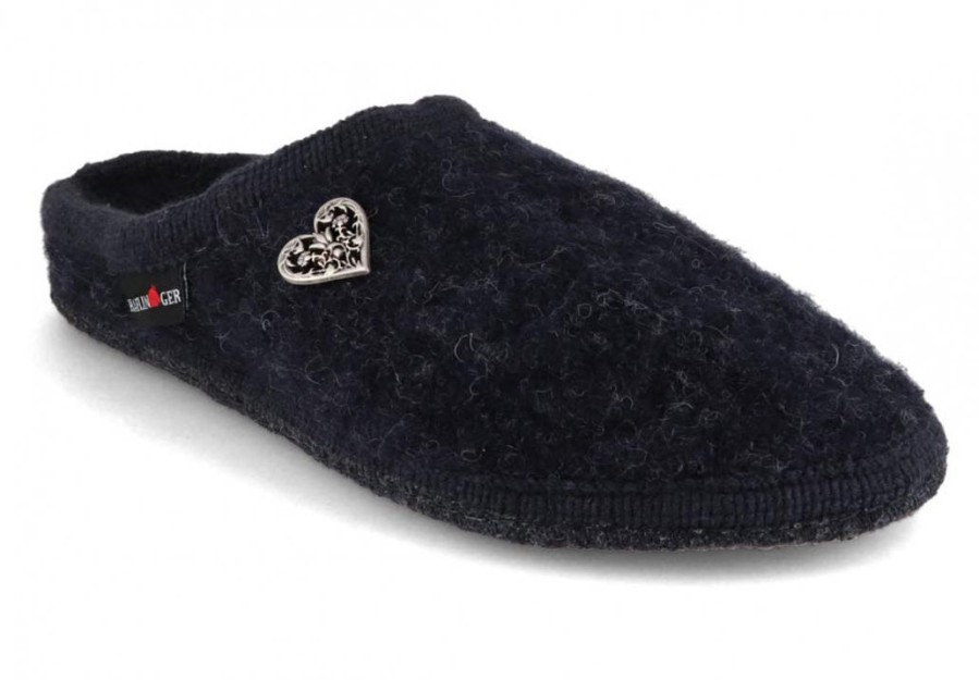 Women Haflinger | Haflinger Slipper | Herzerl, Captain Blue