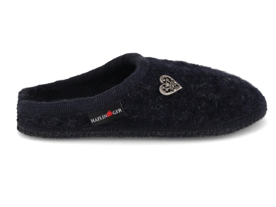 Women Haflinger | Haflinger Slipper | Herzerl, Captain Blue