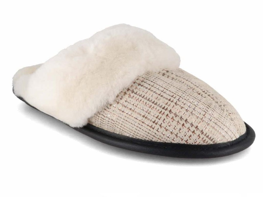 Women Lammbock® Shearling Slippers | Lammbock® Women'S Shearling Slippers 'Lambert', Beige Boucle