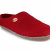 Women WoolFit | Wool Fit® Felt Slippers | Footprint, Dark Red