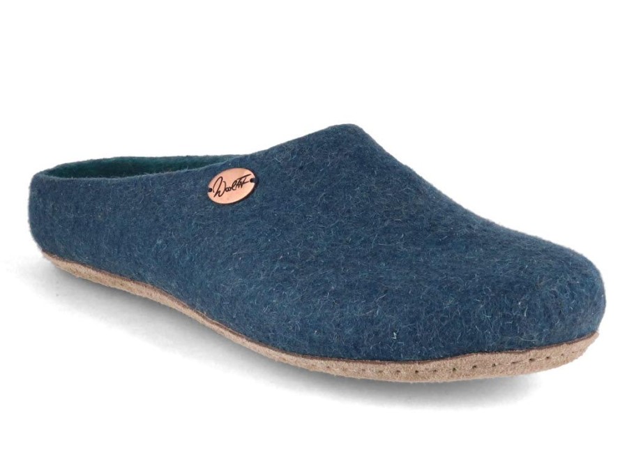 Men WoolFit | Woolfit® Summer Slippers 'Step', Blue + Turquoise