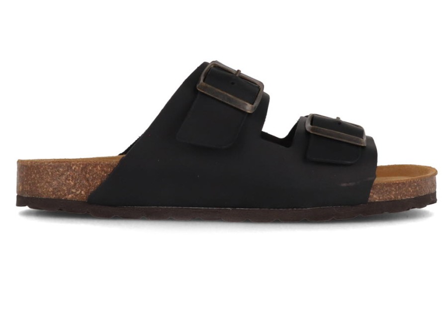 Men Tuffeln® | Tuffeln® Men Leather Sandals 'Fohr', Anthracite