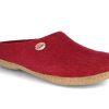 Men WoolFit | Woolfit® 'Classic' Handfelted Slippers With Rubber Sole, Dark Red