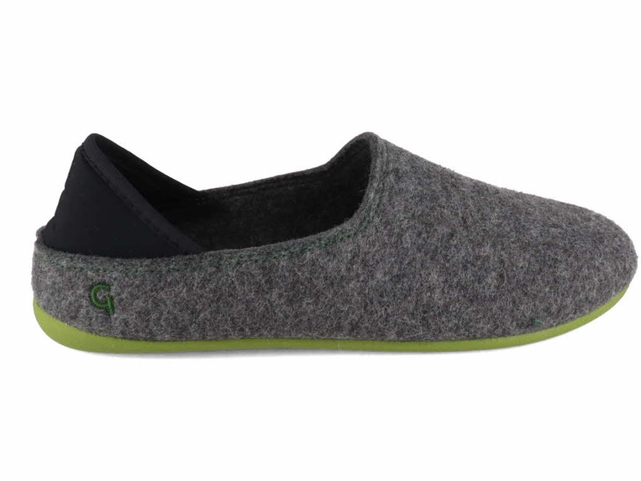 Men Gottstein | Gottstein Men Women Slippers 'Wool Slip-On', Anthracite Green