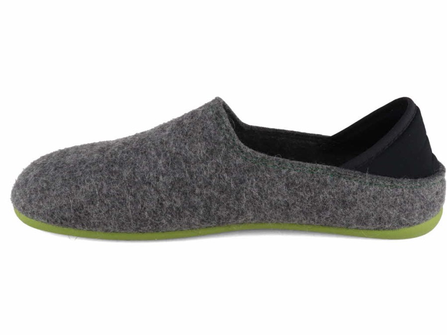 Men Gottstein | Gottstein Men Women Slippers 'Wool Slip-On', Anthracite Green