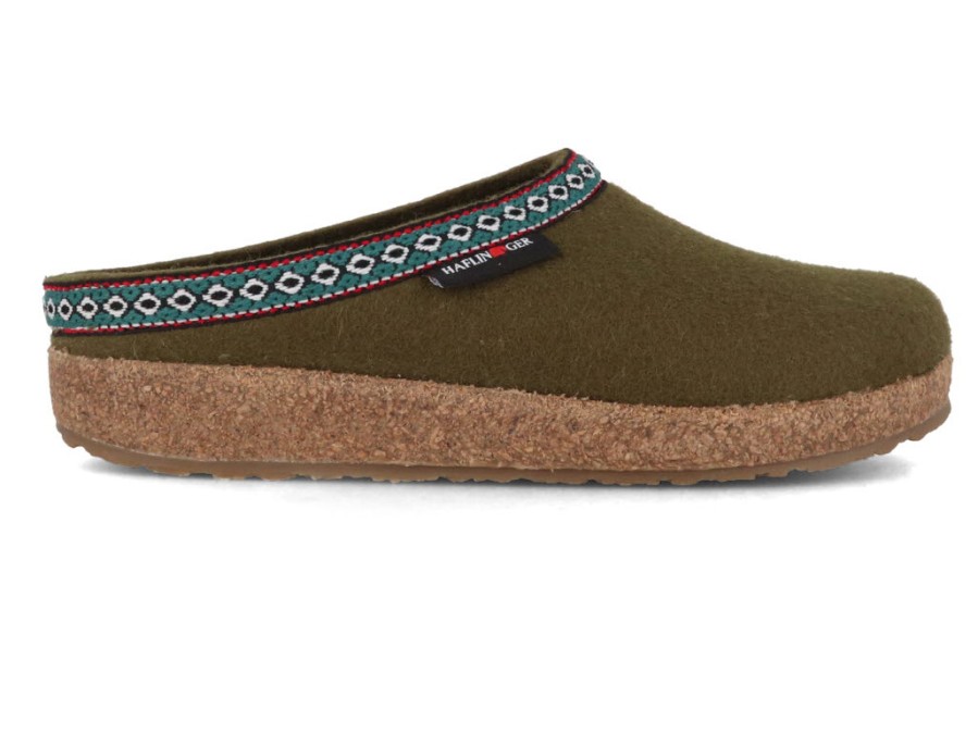 Haflinger Slippers Haflinger | Haflinger Women Men Gz Felt Clogs 'Grizzly Franzl', Olive