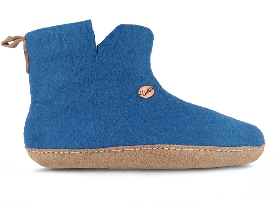 Women WoolFit | Woolfit® Ankle High Felt Boots Slippers | Yeti, Blue