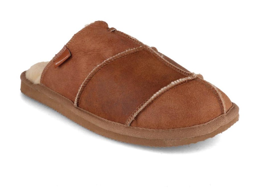 Girls Shepherd | Shepherd Men Lambskin Slippers 'Allan', Antique Cognac