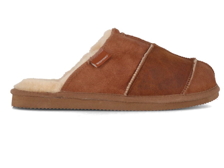 Girls Shepherd | Shepherd Men Lambskin Slippers 'Allan', Antique Cognac